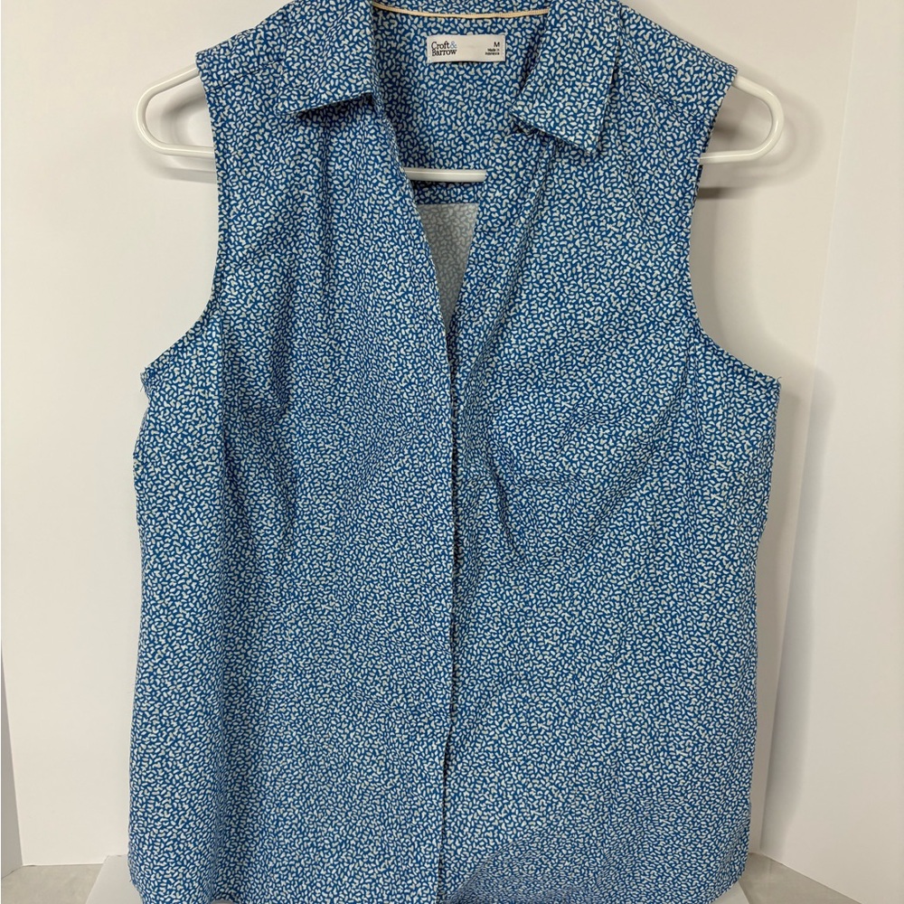 Croft & Barrow Blue Patterned Blouse